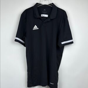 Adidas Aeroready Mens Golf Tennis Polo Black Short Sleeve Size Large